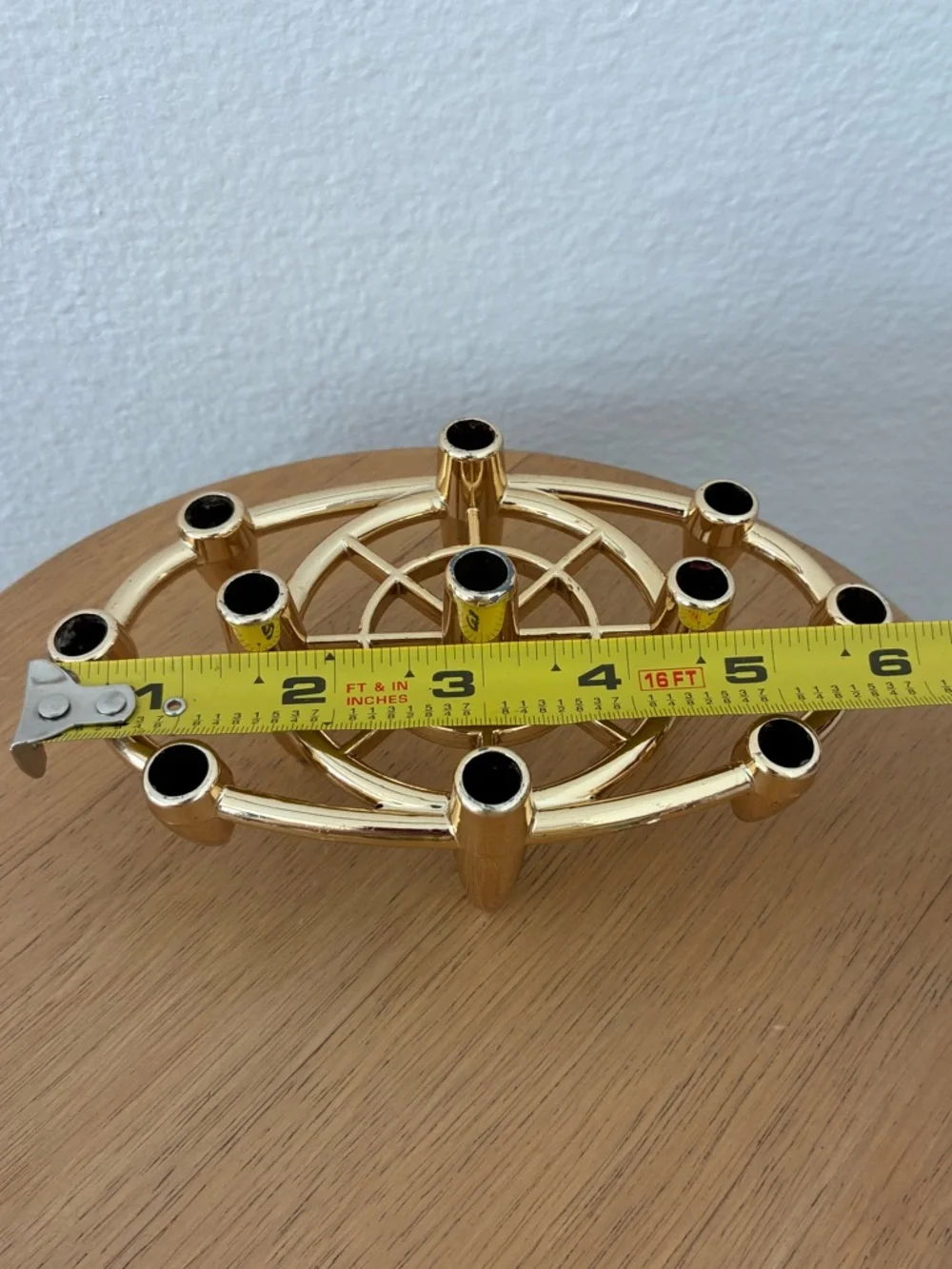 Vintage MCM Gold Atomic Tiny Taper Candle Holder Candelabra
